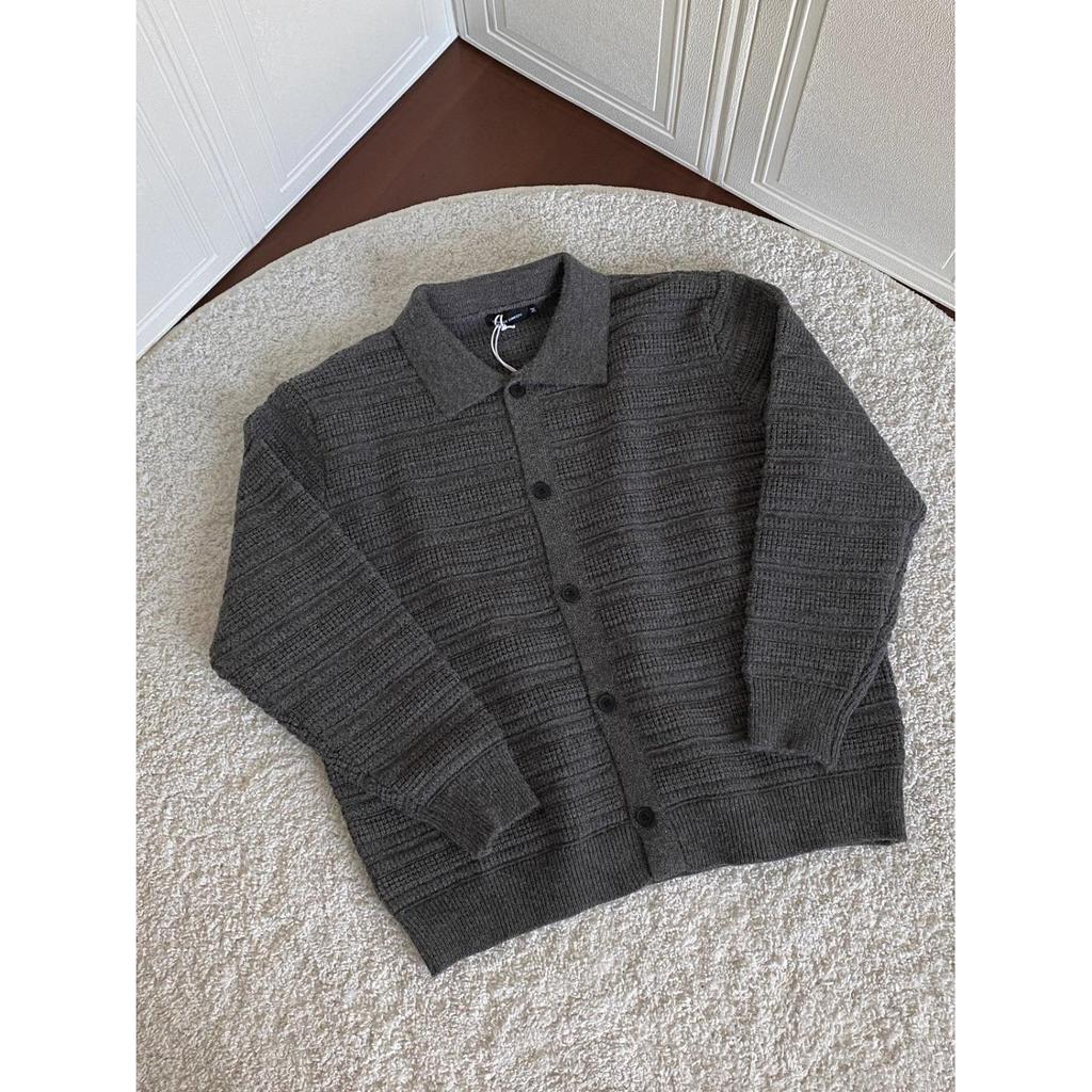Men's Loose Fit Solid Color Retro Knit Cardigan Sweater Jacket