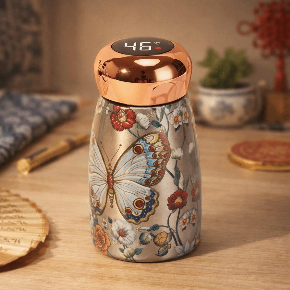 Chinese Style Insulated Water Cup Mushroom Shaped Mini Thermos Cup  Office Use