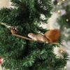 Artificial Squirrel Decoration Christmas Tree Hanging Ornament For Door Mantel Window Wedding Christmas Party Decoration