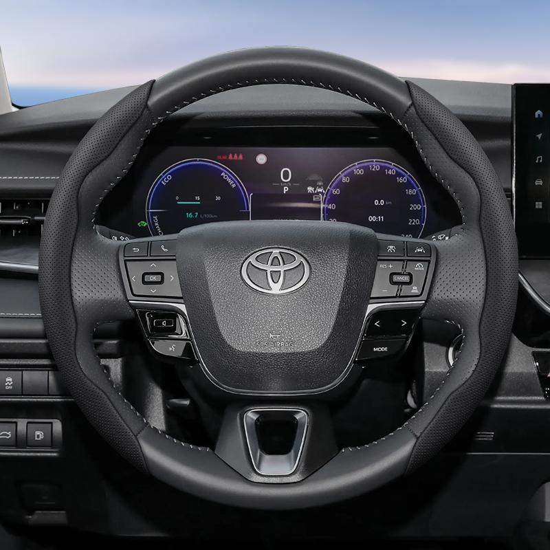 Suitable for Toyota Breathable Hole Leather Steering Wheel Cover Segmented Quick Release Design Non-Slip Durable Chr Yaris Auris Rav4 Corolla Hilu