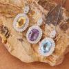 Natural Color Treasure Jewelry Topaz Amethyst Citrine Pendant Necklace Women'S Millennium Cut S925 Sterling Silver Jewelry