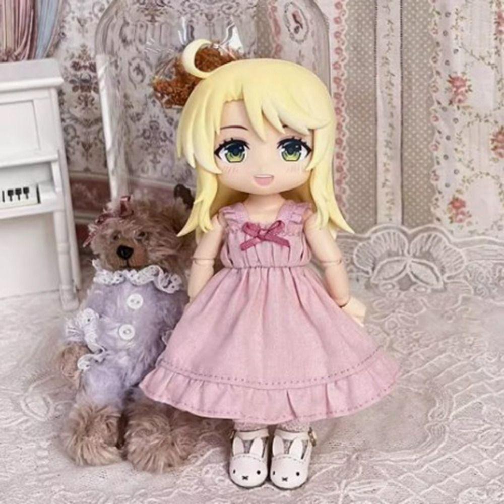 Solid Color Dolls Nightgown Dress Fashion Doll Clothes Dresses for 1/11 OB11 Dolls/for 1/12 BJD