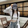 Pure Desire Design, Horn Sleeves, Square Neck Knitted Sweater, Women's New Slim-fit Short Style, Inner Temperament Autumn