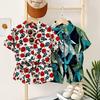 Kids Summer Short Sleeve Shirt Set Boys Girls Casual T Shirt Outerwear Button Down Top Toddler Beach Cool Outfit