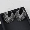Vintage Hollow Heart Dangle Earrings for Women Antique Female Drop Earrings Ethnic Ear Jewelry Party Gift Pendiente