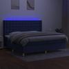 VidaXL Slat Bed Base with Mattress and LEDs, Upholstered Bed with Headboard, Double Bed, Adult Bedroom Bed, 3139227