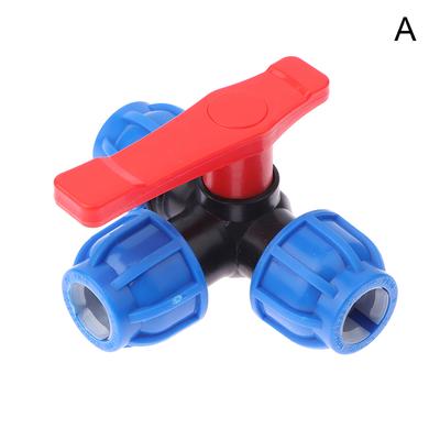 20/25/32Mm Pe 3-Way Ball Valve Tube Tap Water Splitter Plastic Quick Valve Connector Irrigation Water Pipe Fittings