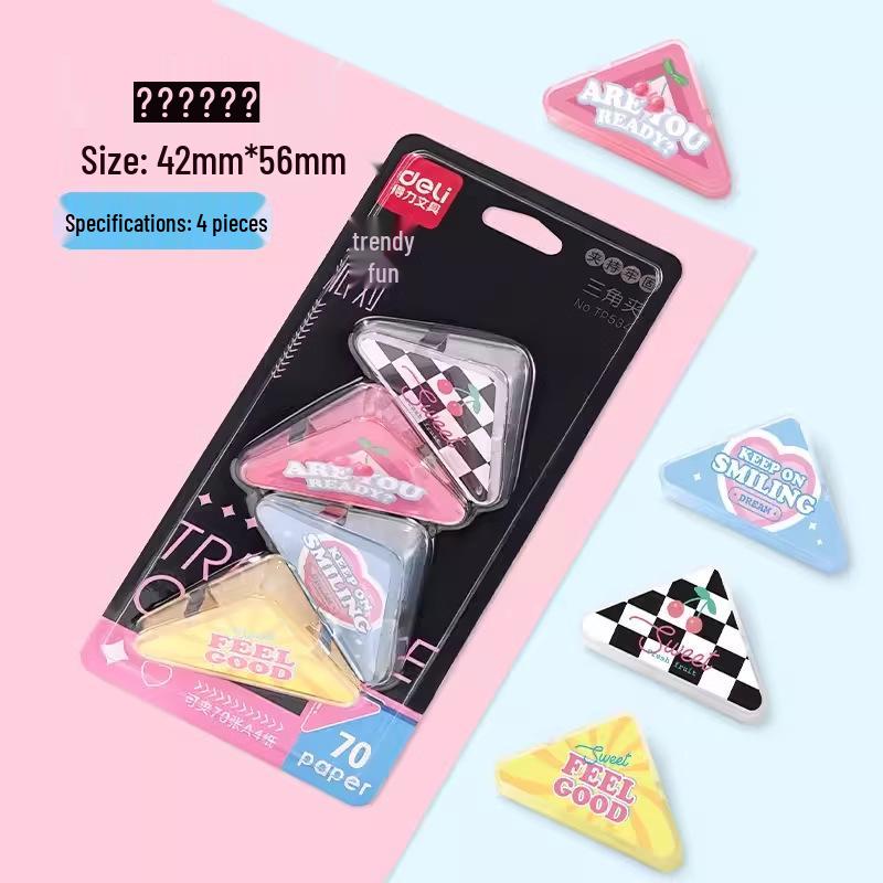 Deli TP530 Transparent Triangle Corner Clip for Documents