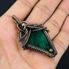 Beautiful Lab-created Emerald Gemstone Copper Wire Wrap Handmade Pendant Jewelry Gift For Love