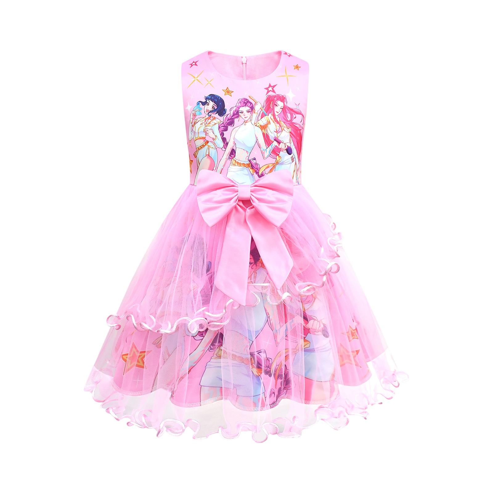 Girls  Tulle Bow Dress - Large Butterfly Mesh Gown 120