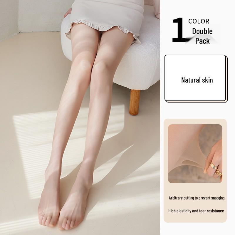 

Aurora Black Silk Open Crotch Anti-Snag Horse Oil Sheen Women s Seductive Nightclub Stockings One Size