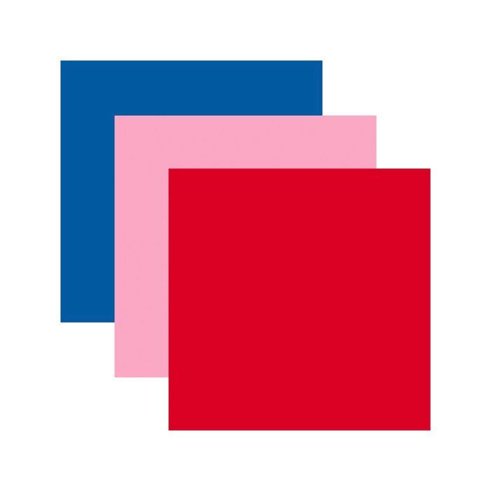 3 vinyles permanents 91 x 33 cm - bleu, rouge, rose clair
