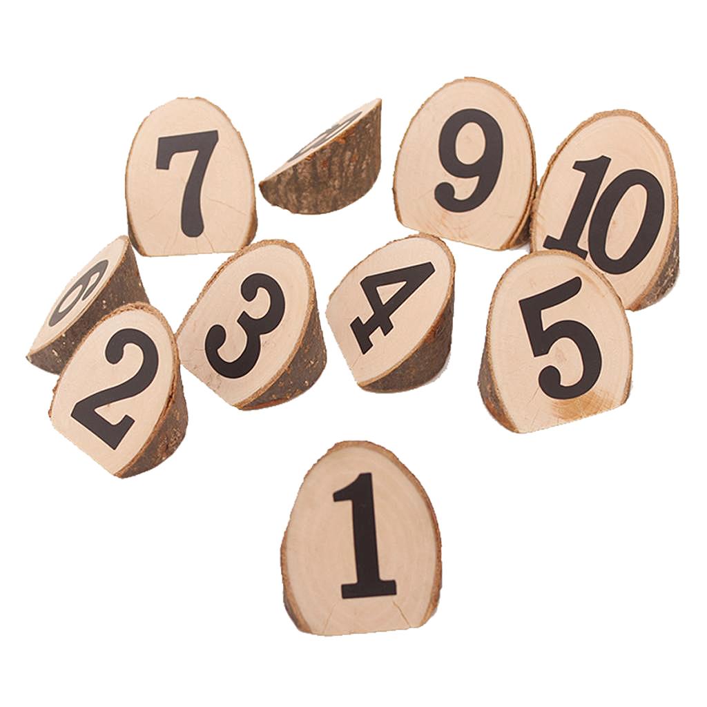 10 Pcs Wooden Round Log Holder Place for Photo Card Holder with Clip for Parents
