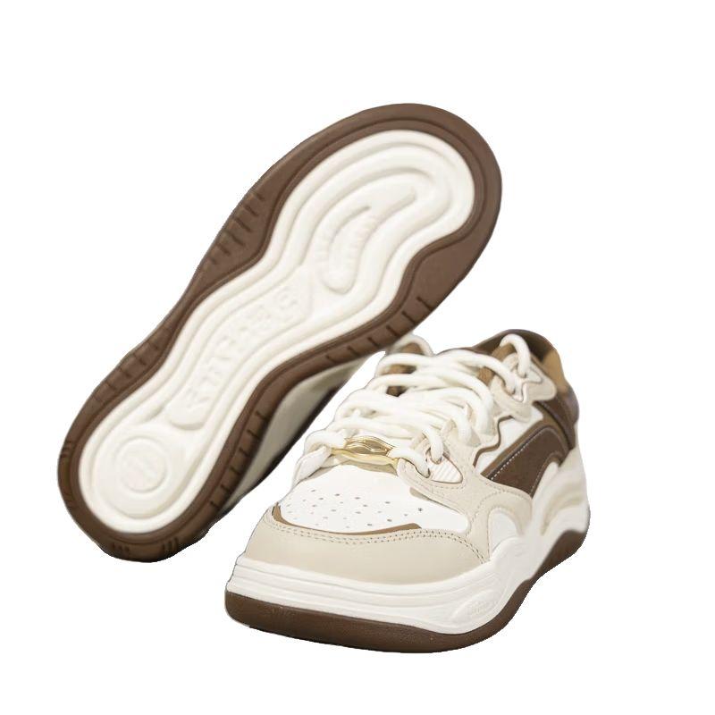 New LiNing Anti-Slip And Wear-Resistant Coverage Low-Top Skateboard Shoes Women's Ecru AGCV008-2