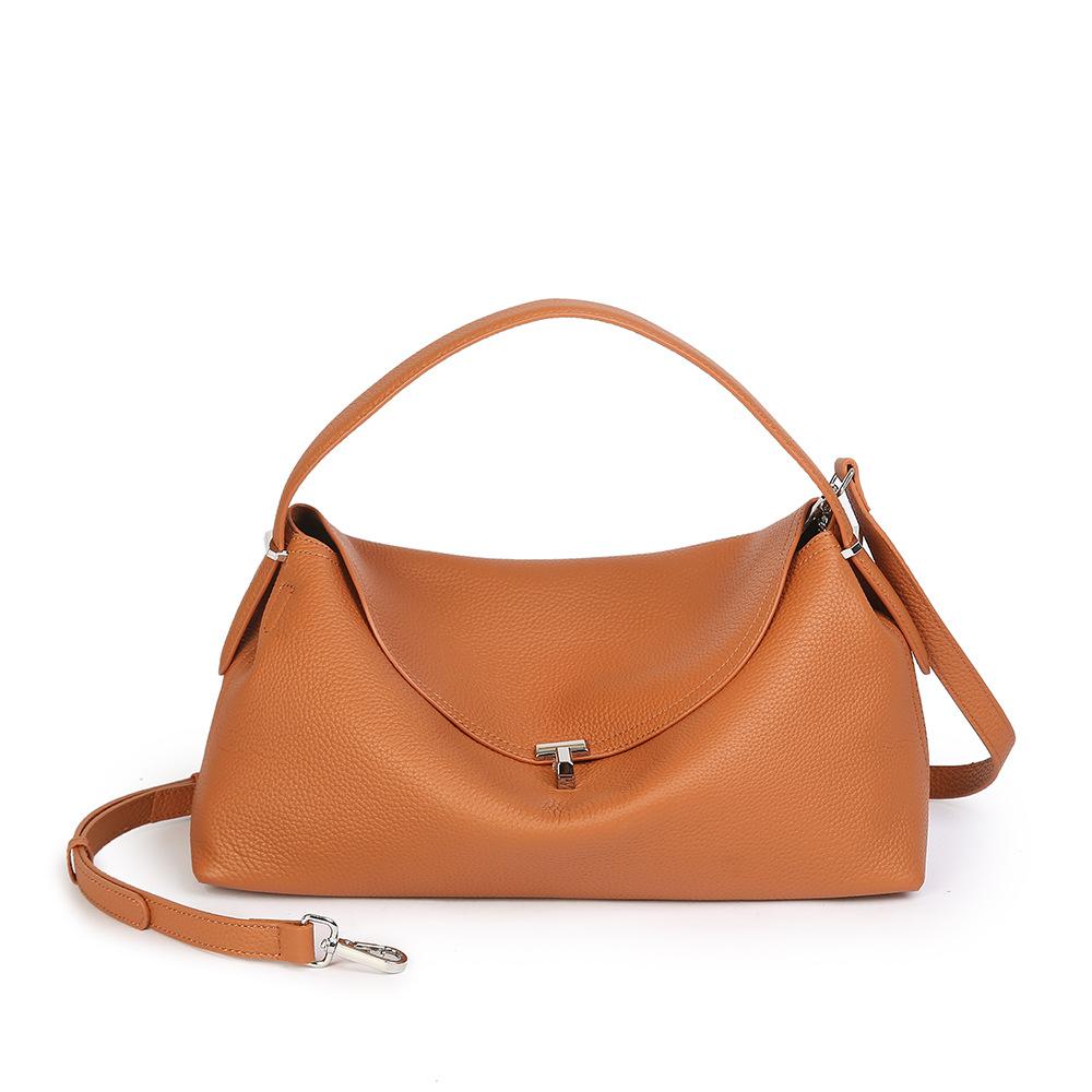 Leather Single-shoulder Pillow Bag for Commuting - Soft Leather High-end Handbag for Women with A Slouching Strap Design