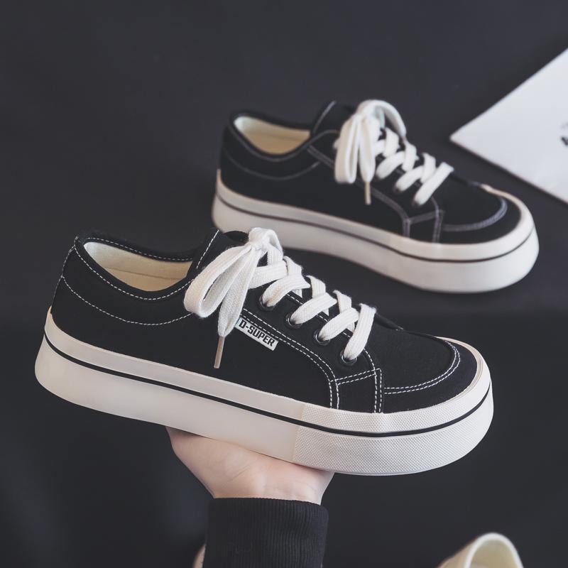 Mango head big head red canvas shoes new autumn temperament sneakers cloth shoes board shoes