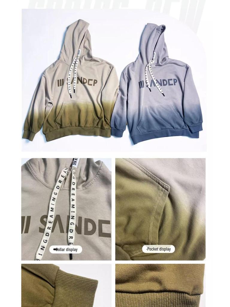 2025 Jungen Farbverlauf Kapuzenpullover - Frühling/Herbst Langarm Mode Top