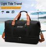 Large Capacity Fitness Travel Bag with Wet/Dry Separation and Shoe Compartment, Fits Luggage Handles