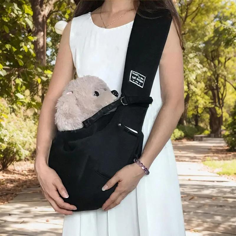 Plush Toy Bag For Small Pets Rabbit Fashion Shoulder Carrier Breathable Daily Outing Comfortable Strap Handbag Tote чёрный