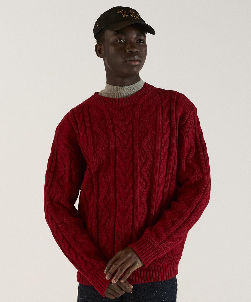 Pilpeu Cable Classic Knit 30(Deep Red)