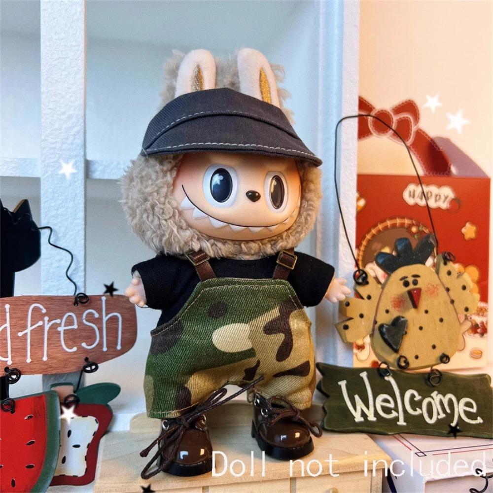 Only Clothes For 15-17CM Labubu Mini Accessories Clothes Clothing Dolls Set Sitting Party Scarf Hat Bag Cute Decoration Gift