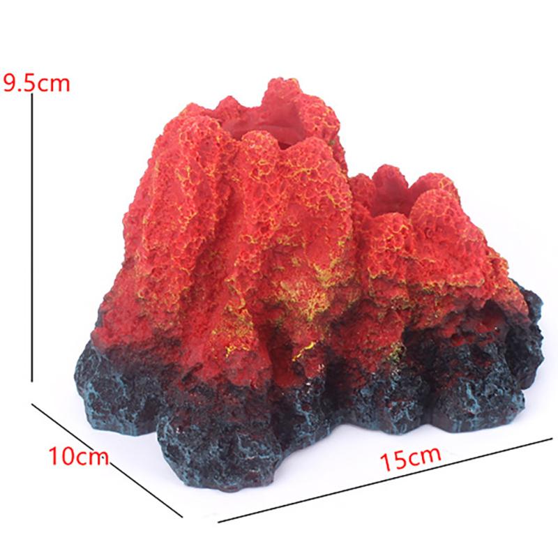 Artificial Volcano Ornaments Oxygen Pump Air Bubbler Stone Kit Simulation Aquarium Fish Tank