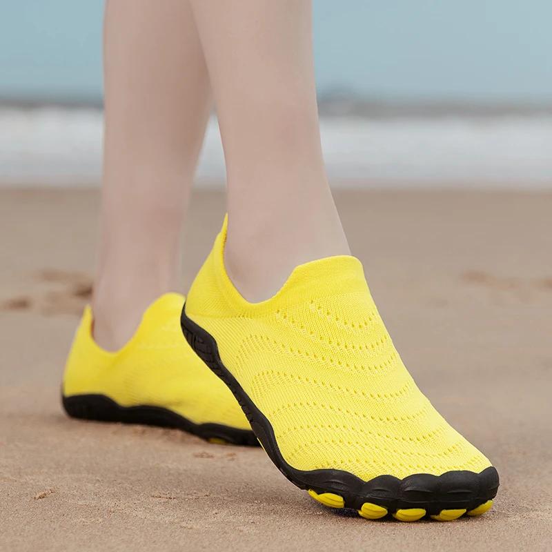 Rychleschnoucí plážové barefoot boty venku přímořské sporty tenisky potápění ponožky muži ženy protiskluzové plavání pantofle brodění