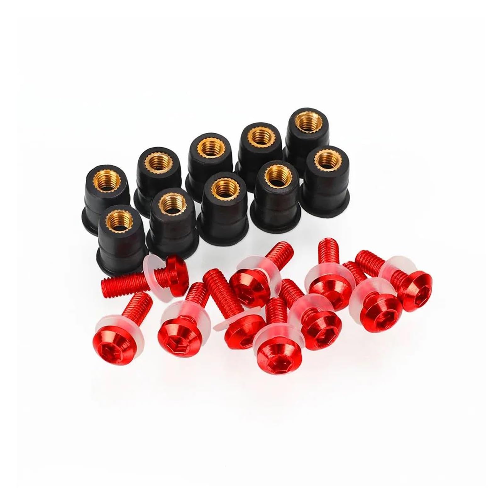 

10pcs Motorcycle Screen Bolts for Yamaha NMAX155 NMAX125 NMAX150 2015-2023 5mm Motorcycle Windshield Bolts Screw Kit (Red) One size красный