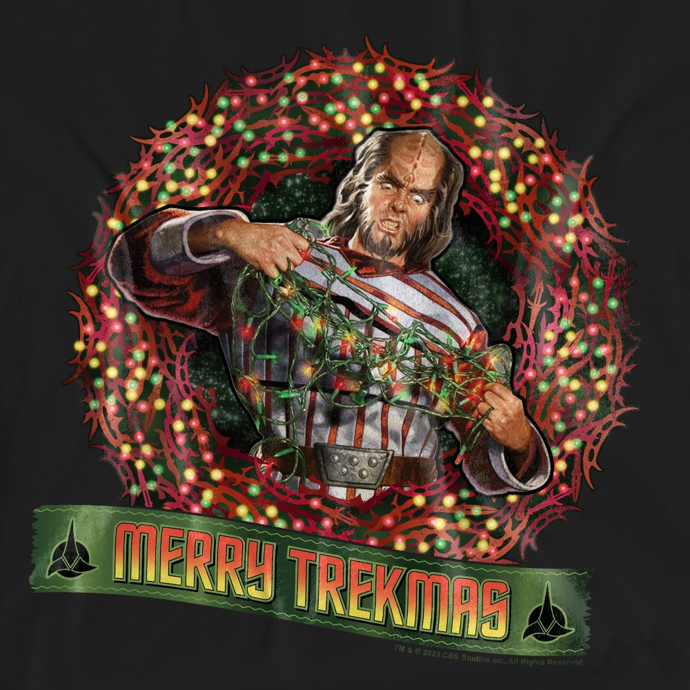 STAR TREK Unisex Adult Merry Trekmas Christmas T-Shirt