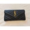 Used SAINT LAURENT Yves Saint Laurent long wallet black with gold hardware