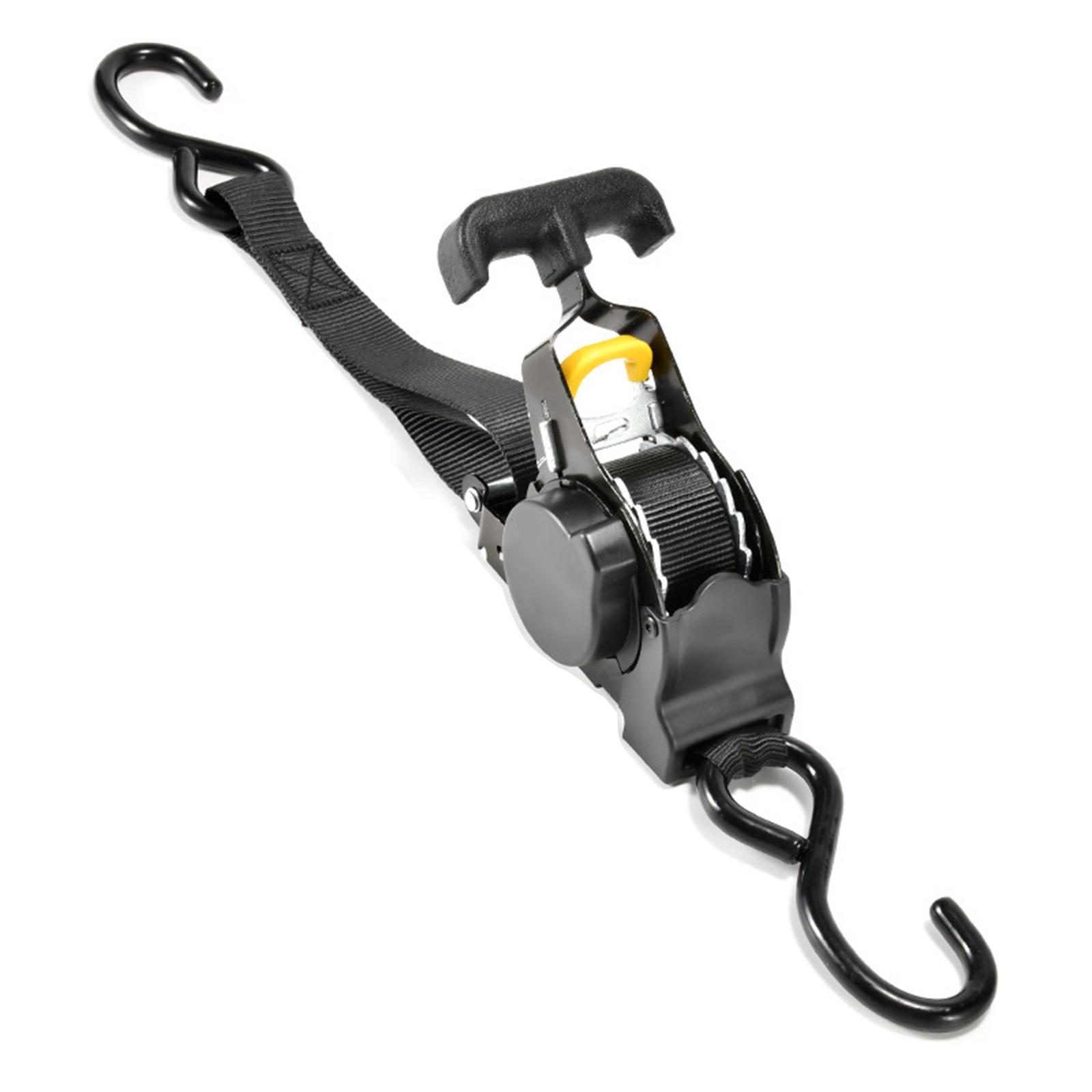 Retractable Ratchet Strap Heavy Duty Ratchet Strap Self Retractable Tie Downs for Motorcycle Truck Trailer Cargo