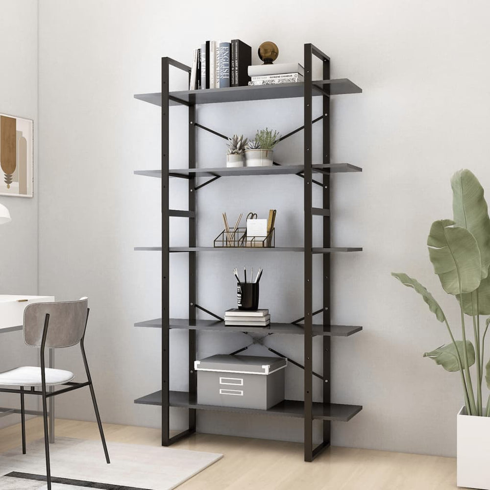 Bibliothèque à 5 niveaux  100x30x175 cm Bois d'ingénierie
