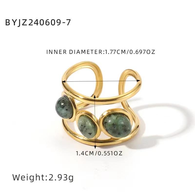 

Stainless steel Open Ring with Personality and Irregular Shape 18k PVD Gold Plated Party Gift for Women s Exquisite Zircon