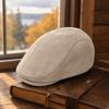 Solid Color Winter Forward Hat Warm Retro Flat Cap Unisex Suede Newsboy Cap  Daily