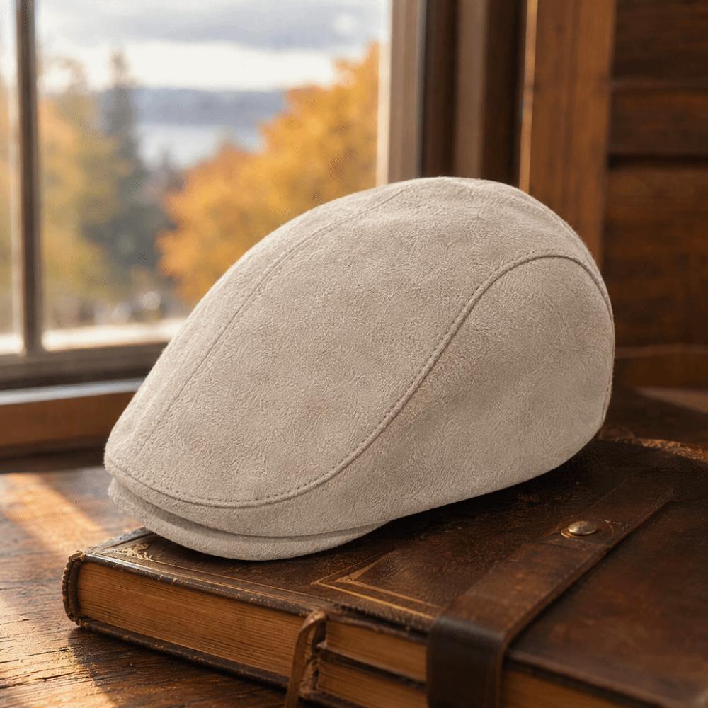 Solid Color Winter Forward Hat Warm Retro Flat Cap Unisex Suede Newsboy Cap Daily