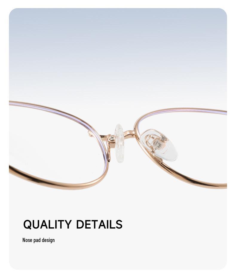 Minimalistische Golddrahtbrille im koreanischen Stil für Damen - High-End, myopiefreundlich, kleines Gestell für runde Gesichter