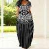 Summer Loose Crew Neck Dress Short Sleeve Plus Size For Ladies Daily Attire