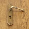 HAMILTON Door Handle with Escutcheon for 90mm Cylinder, ANTIQUE GOLD