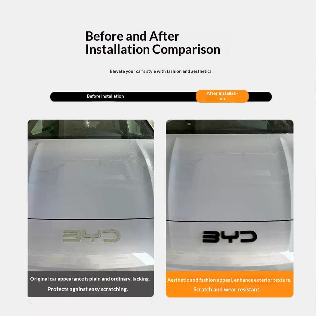 Pro BYD SeaLion 07 EV Zčernalý znak na auto Přední znak Černý kryt Znak Samolepka Nevyžaduje demontáž