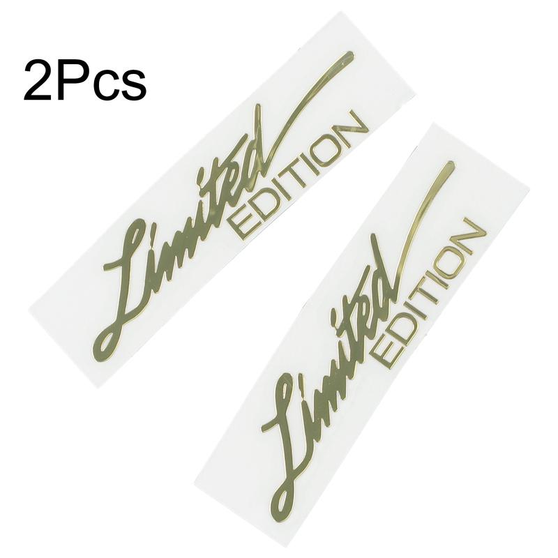 2pcs Car Sticker 3D Gold Body Emblem Badge Metal Sticker Decal Car Accessories Motorcycle Decals Limited Edition Logo Sticker