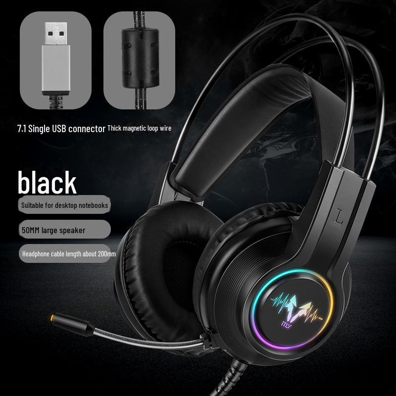 Yidianling H200 Luminous Head-mounted Gaming Headset with Noise Cancelling & Deep Bass