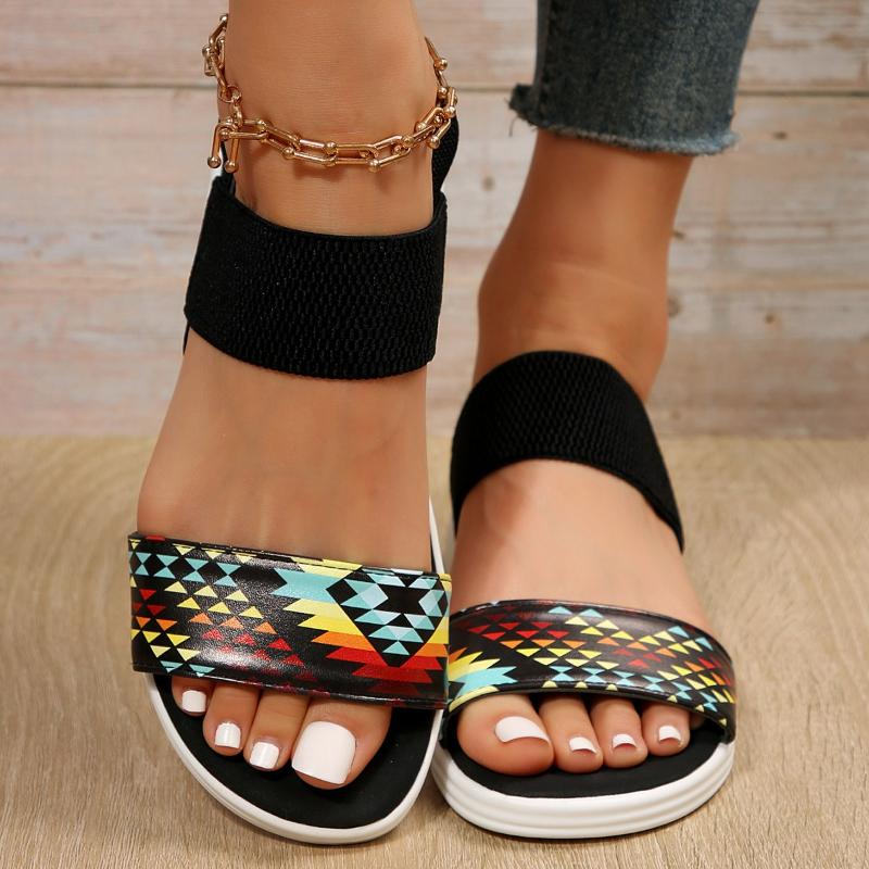 Fashion Women's Sandals Knit Elastic Cloth Sandals Comfortable Wedge Sandals Plus Size Lightweight Walking Sandal Slip on Summer Shoes