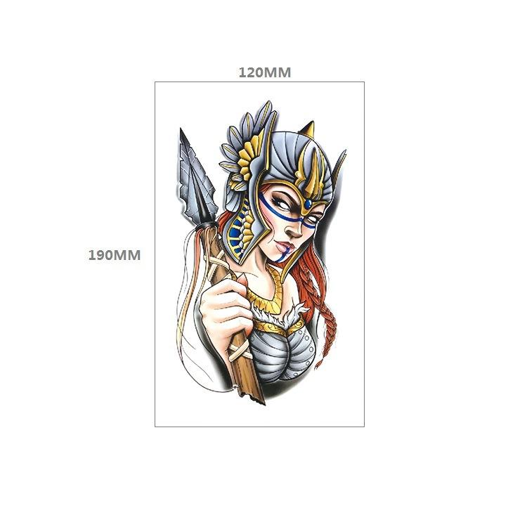 Adesivo de tatuagem de caveira, significado eterno, alerta de relógio, rosa vermelha, capa de peito de pistola, adesivo de transferência de água