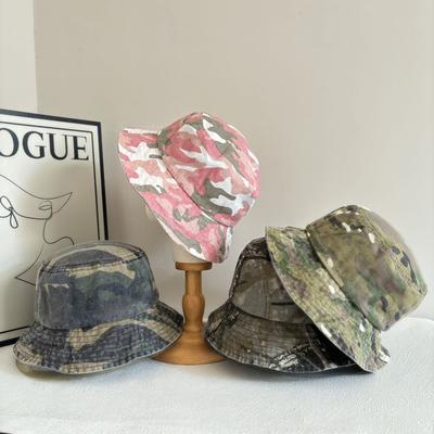 JYL TS DIY Camo Fisherman Hat Unisex  Vintage Mountaineering Sun Hat Cotton