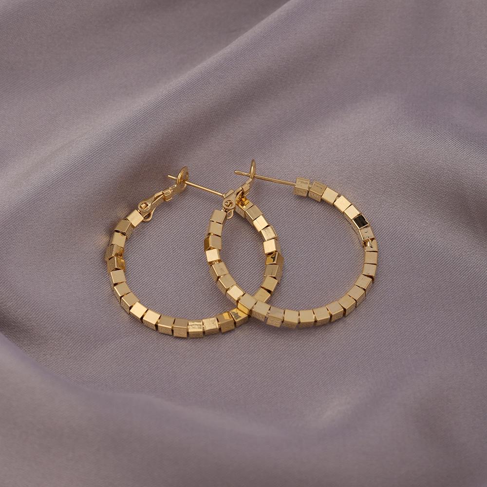 Silver Needle Circle Earrings, Fashionable High-End Copper Ear Hoops, Light Luxury, Versatile Jewelry Accessory.