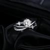 MODIAN 1CT VVS1 Clarity Moissanite Dazzling Ring 925 Silver E Multi-layer Lines Rings For Women Wedding Jewelry Gifts