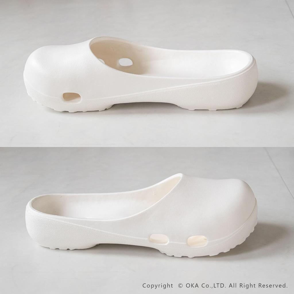 Oka Care Mule Bath Large Slippers, White,