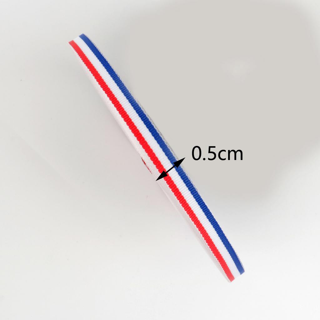 Czerwona, Biała i Niebieska Kolorowa Wstążka DIY Czerwona, Biała i Szafirowo-Niebieska Trójkolorowa Kolorowa Taśma z Pączkami Granatowa Taśma Ręcznie Robiona