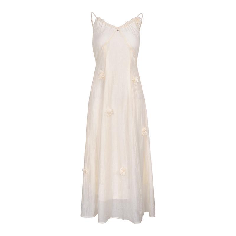 

Kroche 25ss Lightweight Tencel 3D Floral Long Camisole Dress - Auroral Style Large