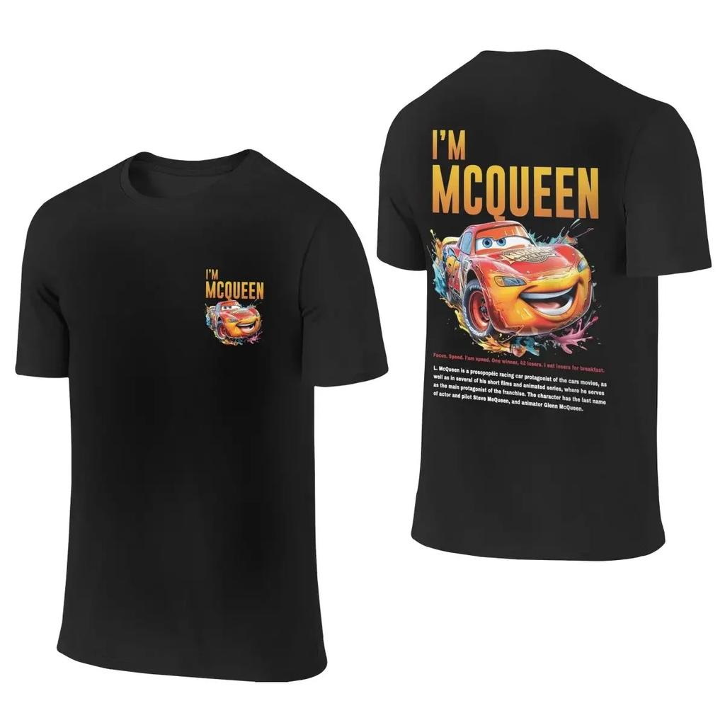 Camiseta de Verano de Rayo McQueen y Sally para Parejas Camisetas Mcqueen Sally Estampado a Doble Cara Camiseta para Hombres Mujeres Algodón Oversize Manga Corta